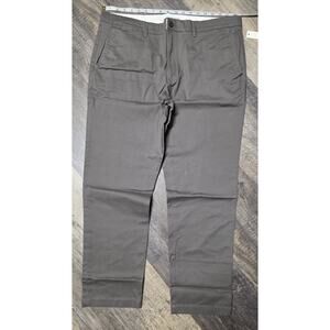 AMAZON ESSENTIALS Mens Gray Flat Front Stretch Slim Fit Chino Pants 38W30L NEW